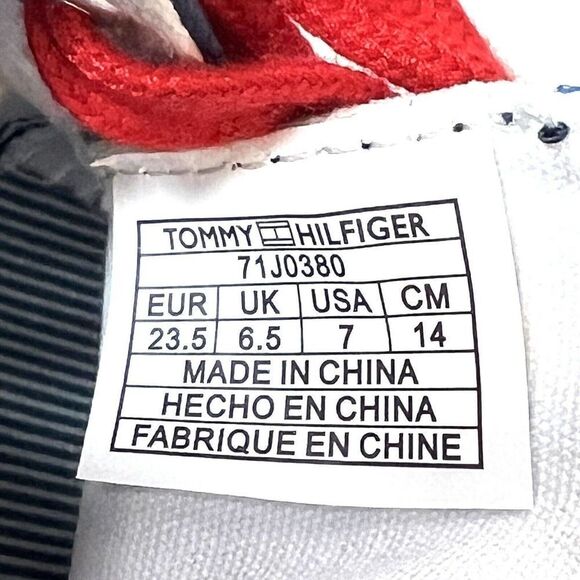 NEW Tommy Hilfiger Toddler Girls Sneakers Blue/Red Floral Size 7 Lace Up Low Top - Picture 9 of 10